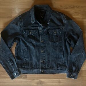 Forever 21 Dark Wash Black Denim Jacket